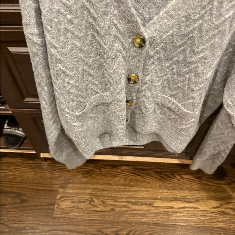 Zara Gray Button-Up Cardigan